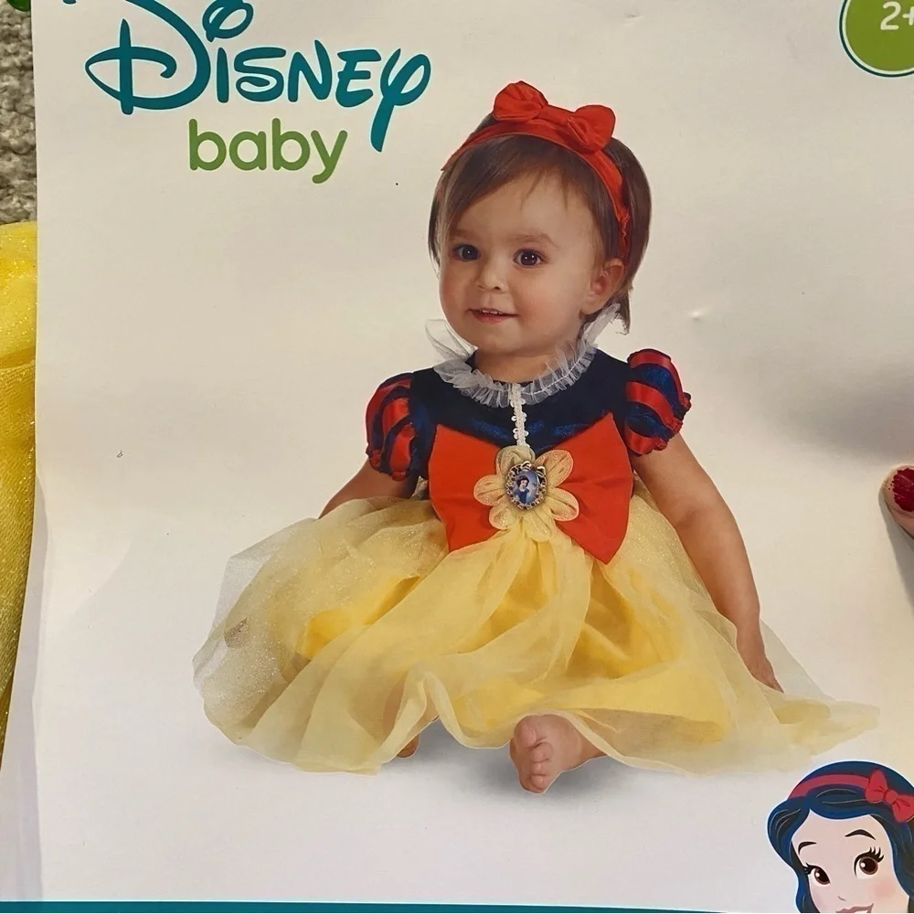 Disney Baby Snow White Costume NEW 2T Large Red Bow Halloween Parks Land World - Picture 2 of 5